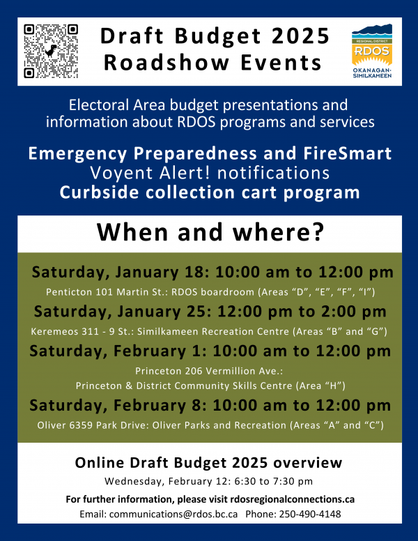 RDOS Draft Budget 2025 Roadshow Poster