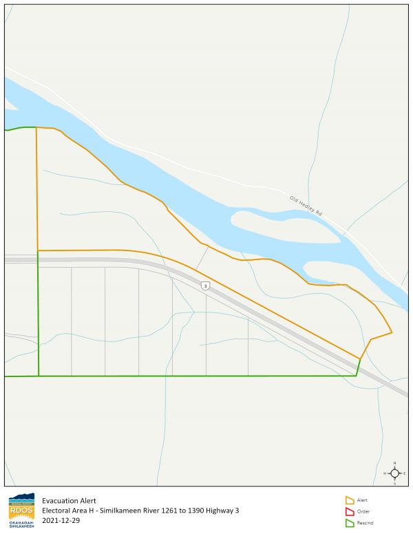 Evacuation Map Similkameen River 1261 to 1309 29122021