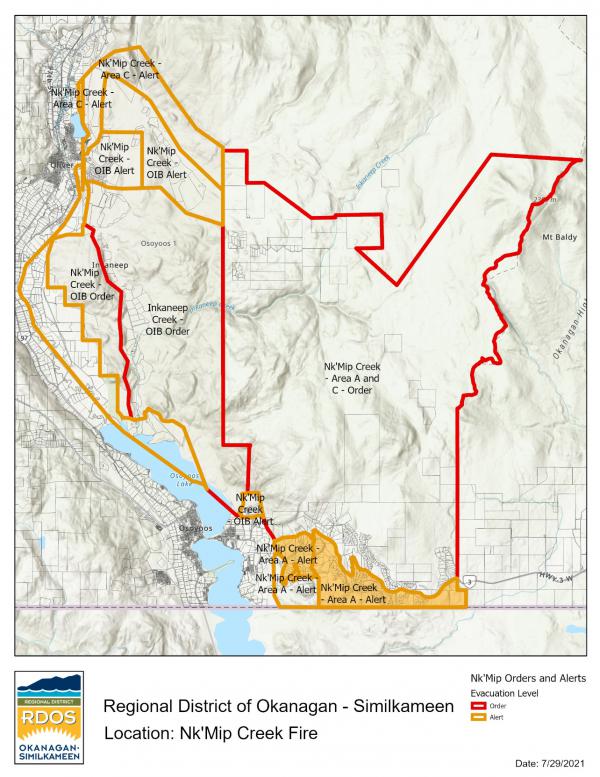 Schedule 2 Order Rescind Evacuation Alert Map